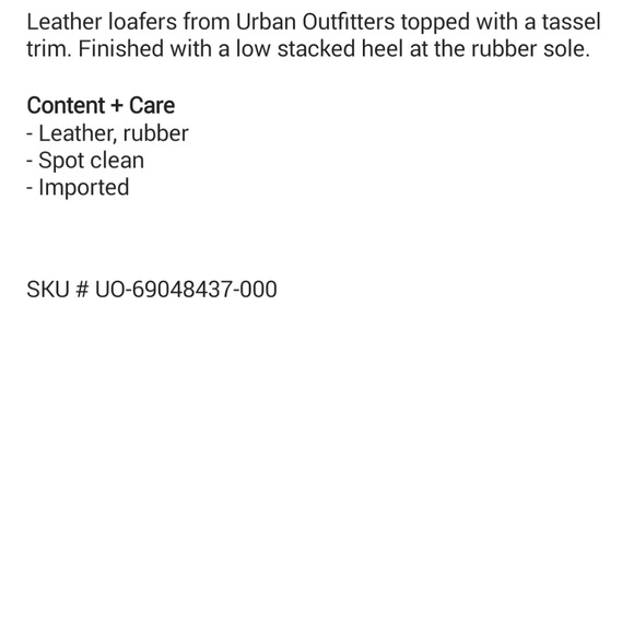 Size 11 eur 44.5 - Uo grey black tassel leather loafer slip on shoes - Picture 2 of 2